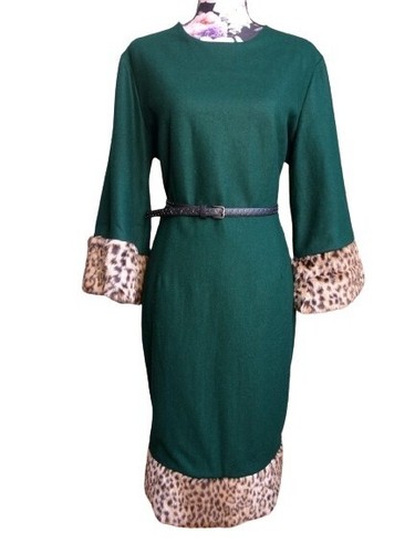 Etui kleid grün wolle - etui,