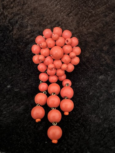 Vintage brosche holzperlen - vintage,